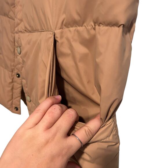 Lands’ End Down Puffer Vest Men’s Large – Tan Snap Button Lightweight - Picture 14 of 16